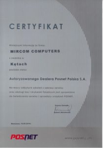 Certyfikat Posnet - Mircom Computers